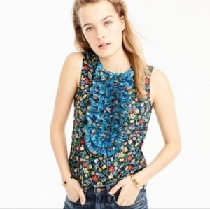Liberty for J. Crew floral sleeveless blouse Size 00 (Runs Big!)